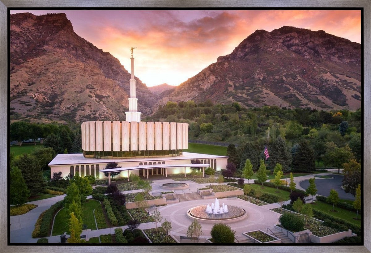 Provo Sunrise Aerial Gallery Wrap