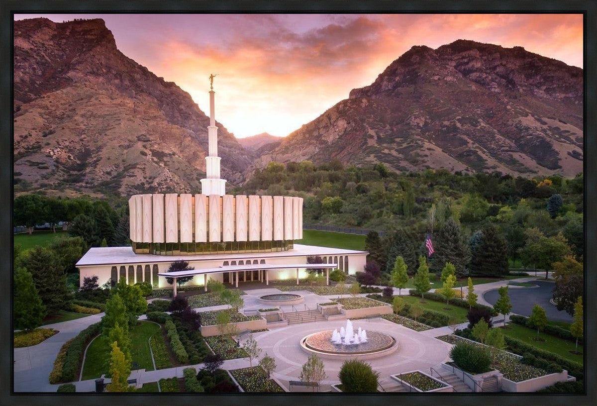Provo Sunrise Aerial Gallery Wrap