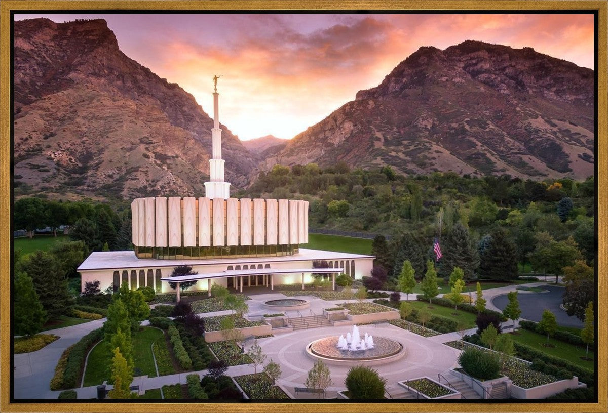 Provo Sunrise Aerial Gallery Wrap