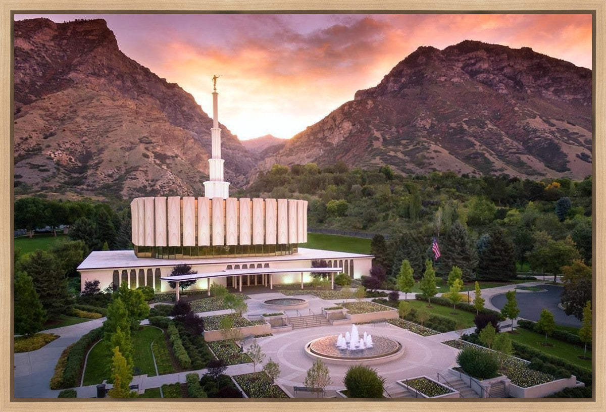 Provo Sunrise Aerial Gallery Wrap