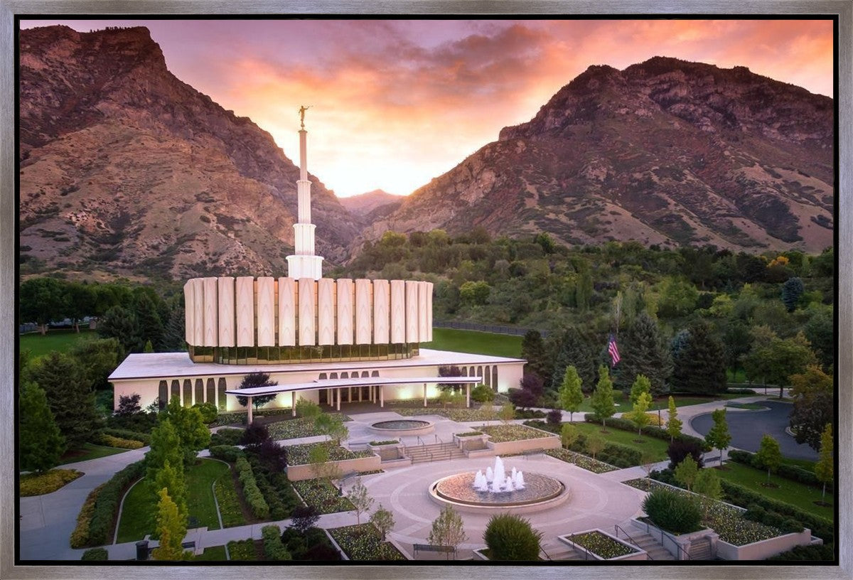 Provo Sunrise Aerial Gallery Wrap