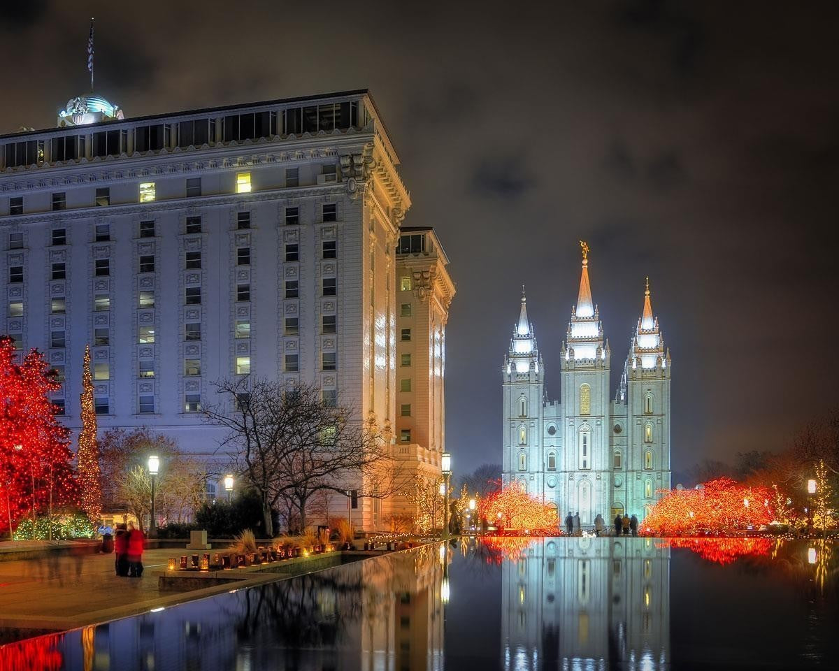 Temple Square Reflecting Pool Gallery Wrap
