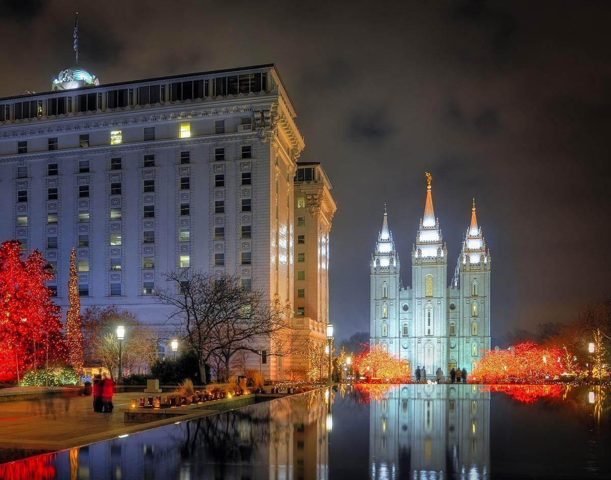 Temple Square Reflecting Pool Gallery Wrap