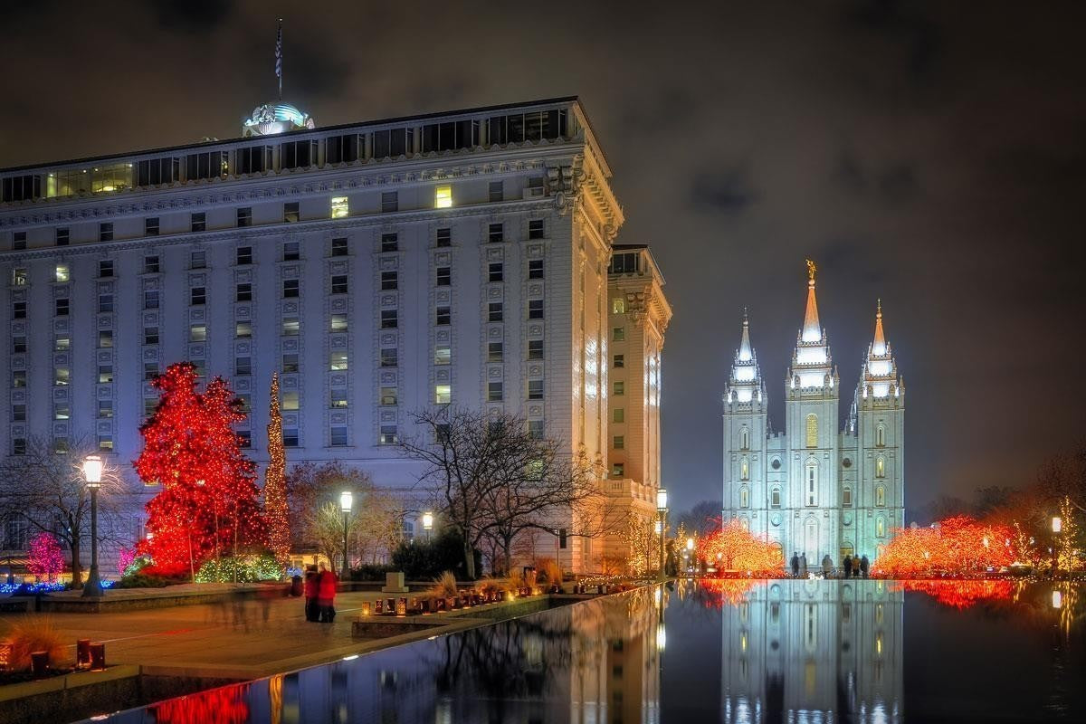 Temple Square Reflecting Pool Gallery Wrap