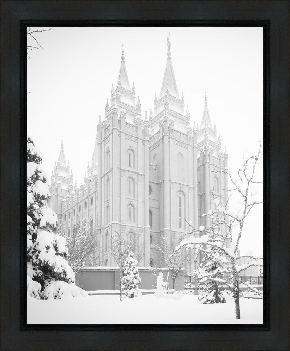 Salt Lake City High Key Snow Gallery Wrap