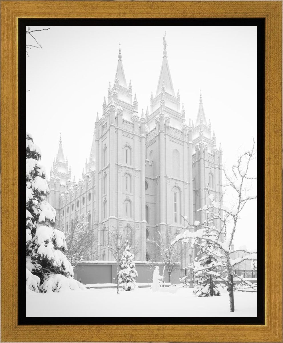 Salt Lake City High Key Snow Gallery Wrap