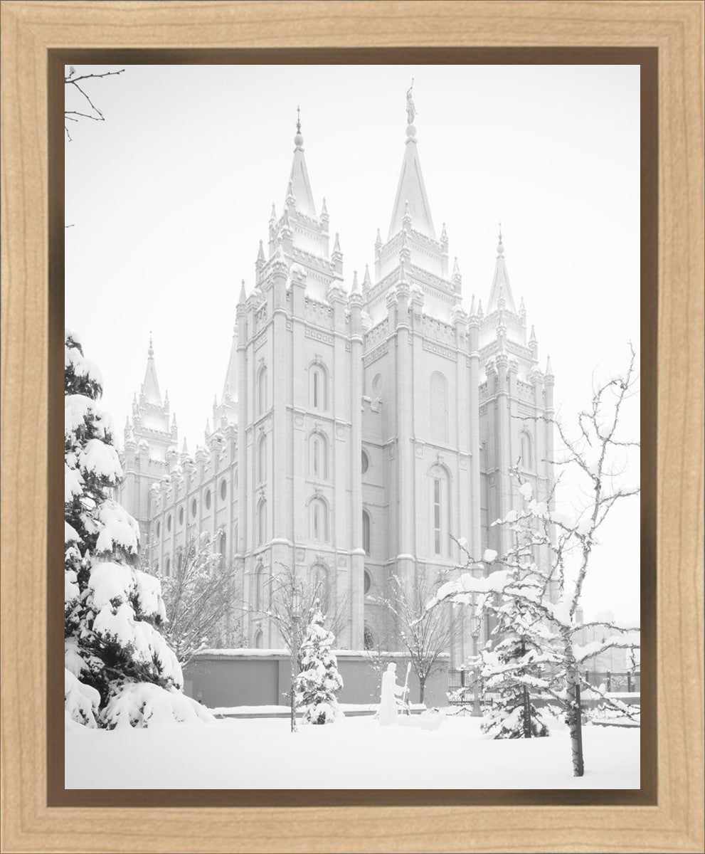 Salt Lake City High Key Snow Gallery Wrap