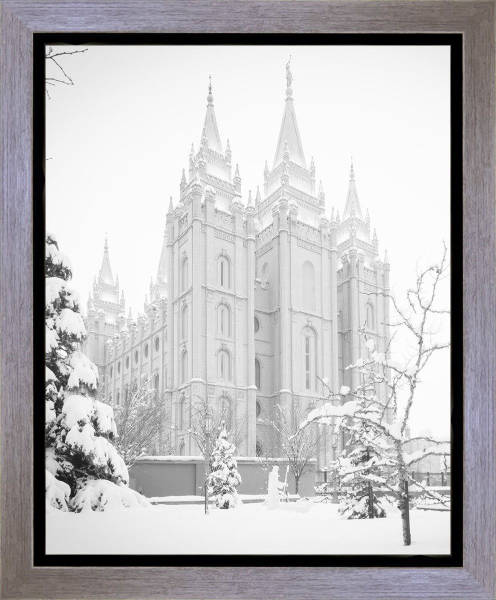Salt Lake City High Key Snow Gallery Wrap