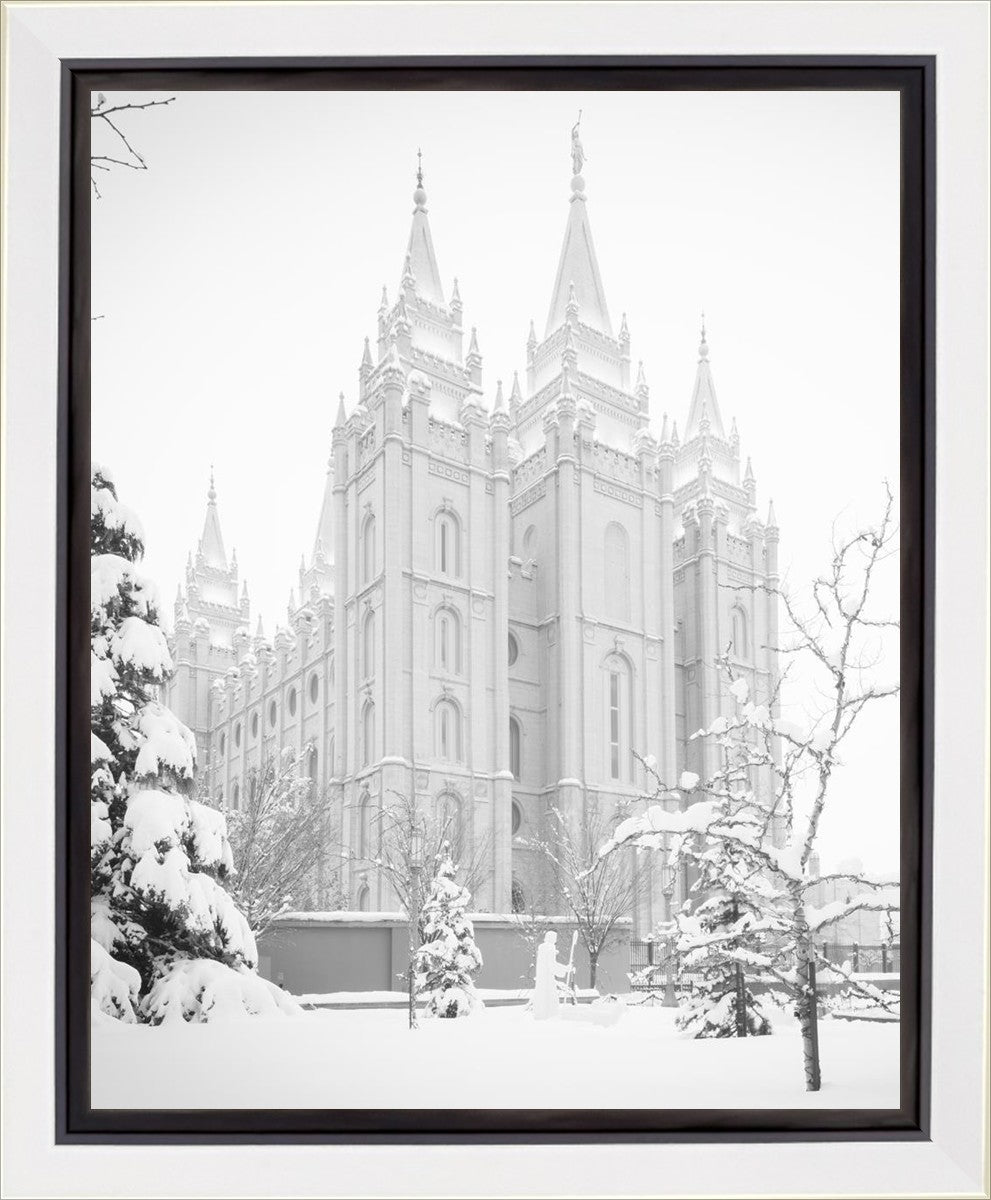 Salt Lake City High Key Snow Gallery Wrap