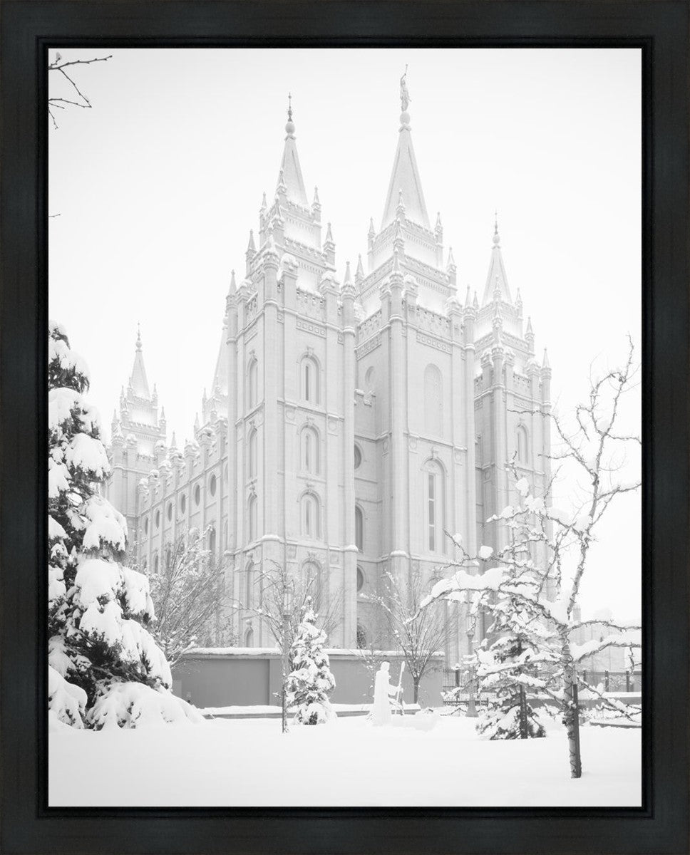 Salt Lake City High Key Snow Gallery Wrap