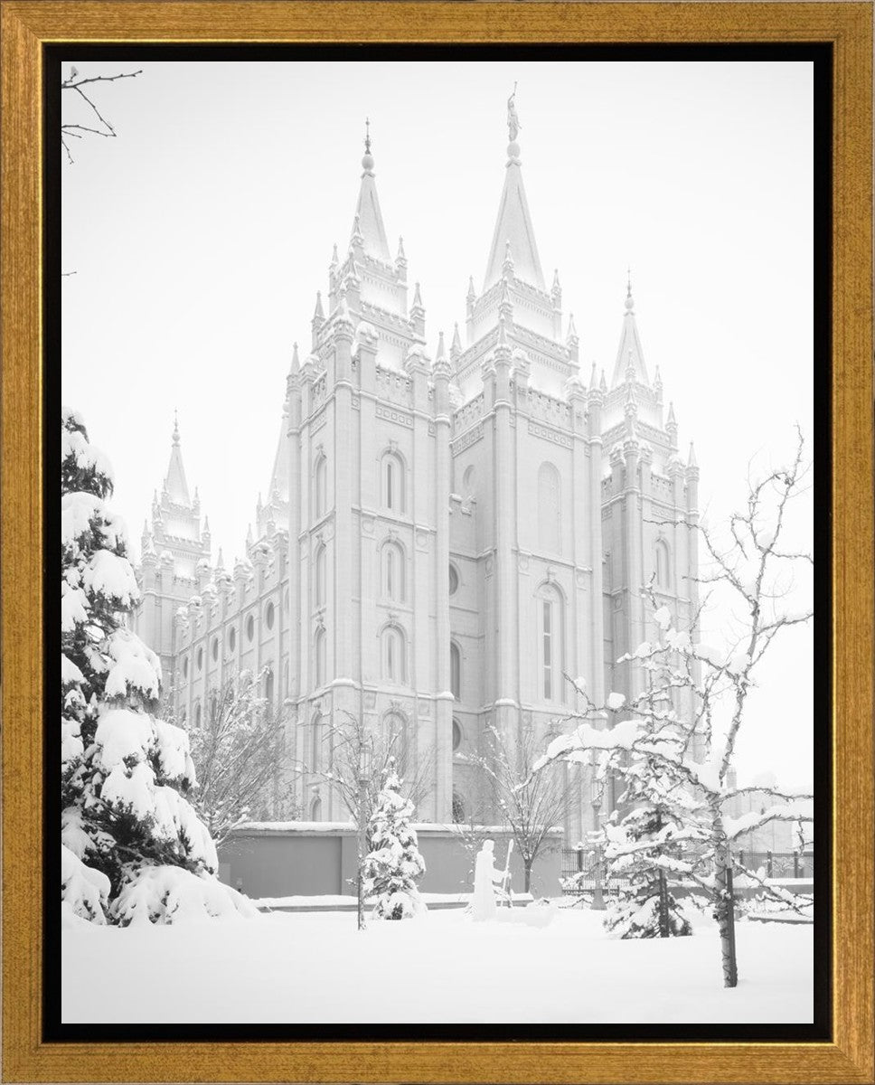 Salt Lake City High Key Snow Gallery Wrap