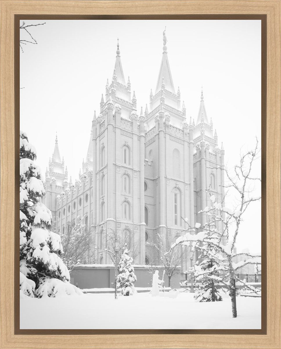 Salt Lake City High Key Snow Gallery Wrap