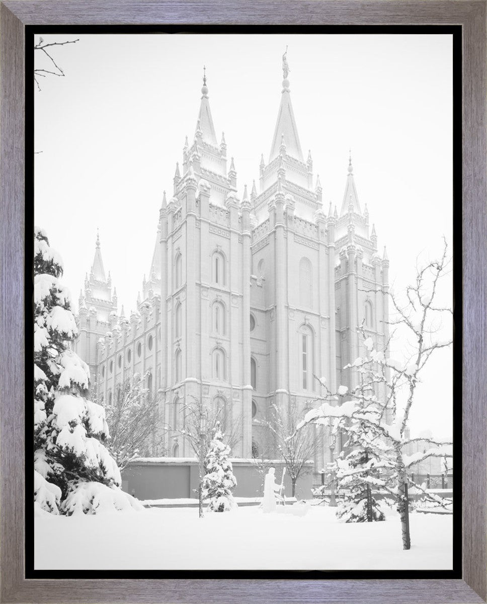 Salt Lake City High Key Snow Gallery Wrap