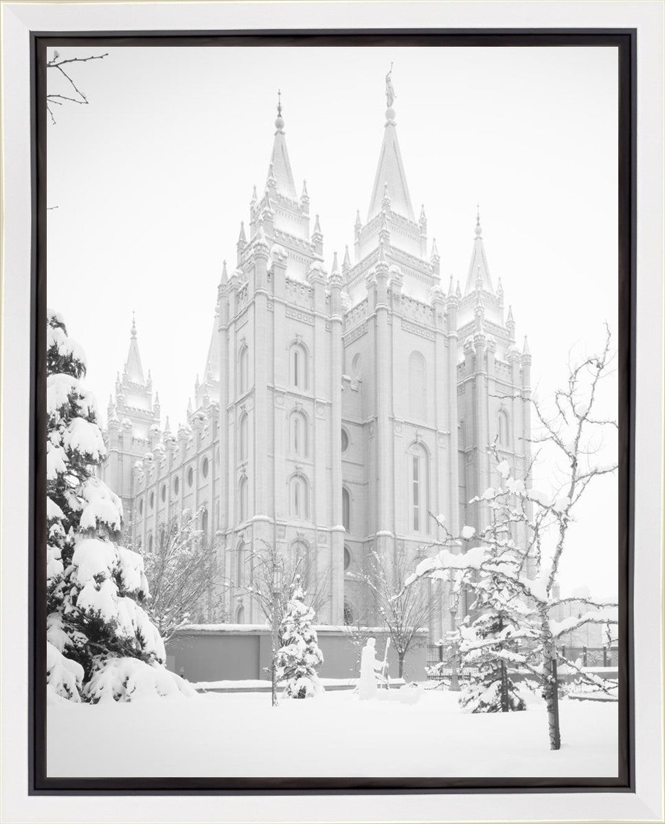 Salt Lake City High Key Snow Gallery Wrap