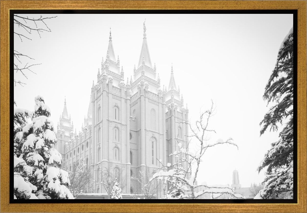 Salt Lake City High Key Snow Gallery Wrap