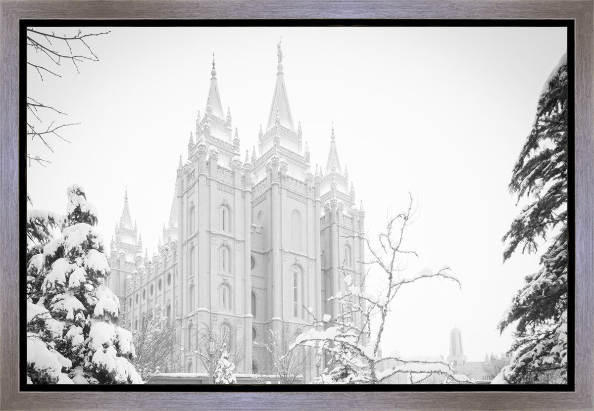 Salt Lake City High Key Snow Gallery Wrap