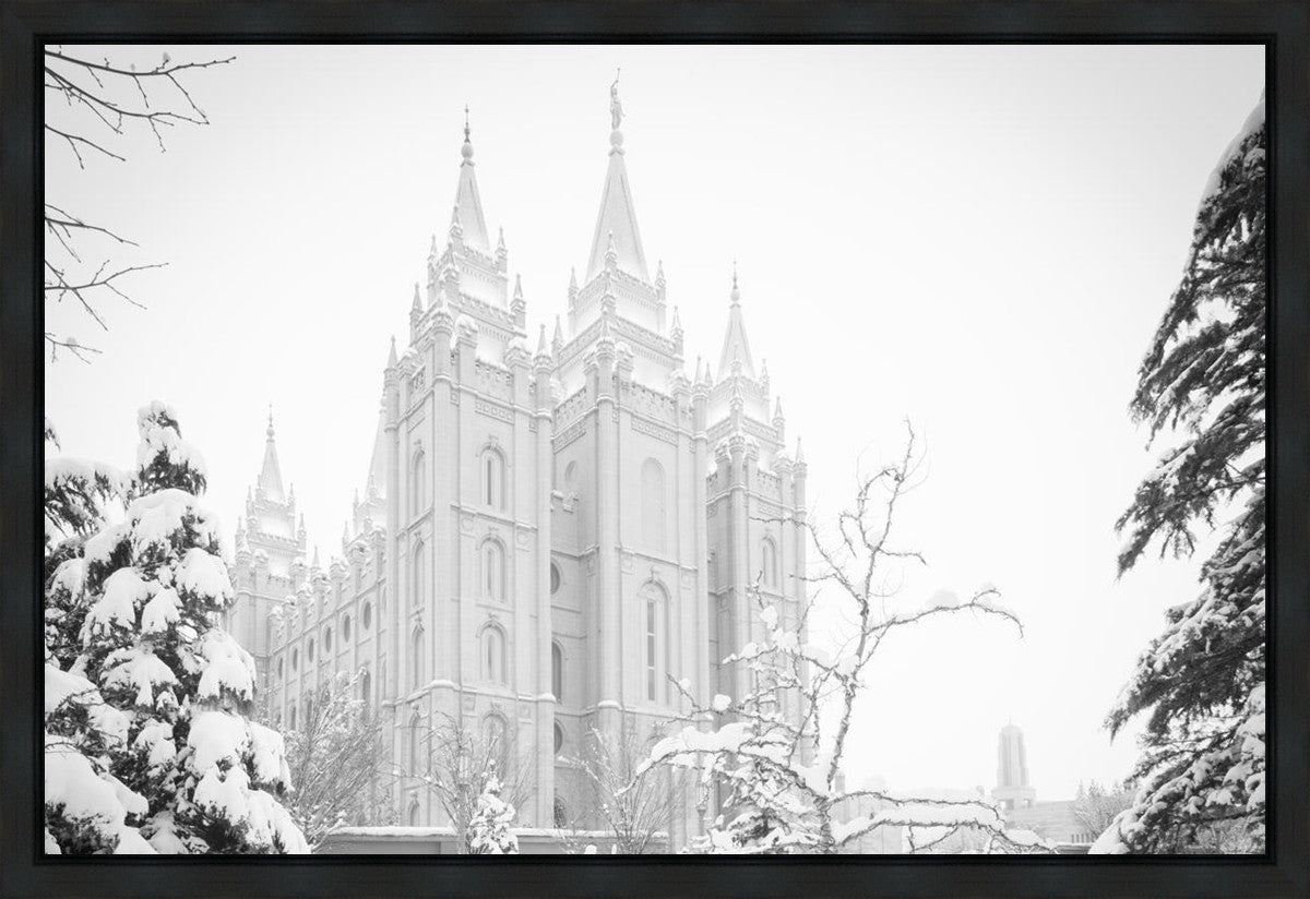 Salt Lake City High Key Snow Gallery Wrap