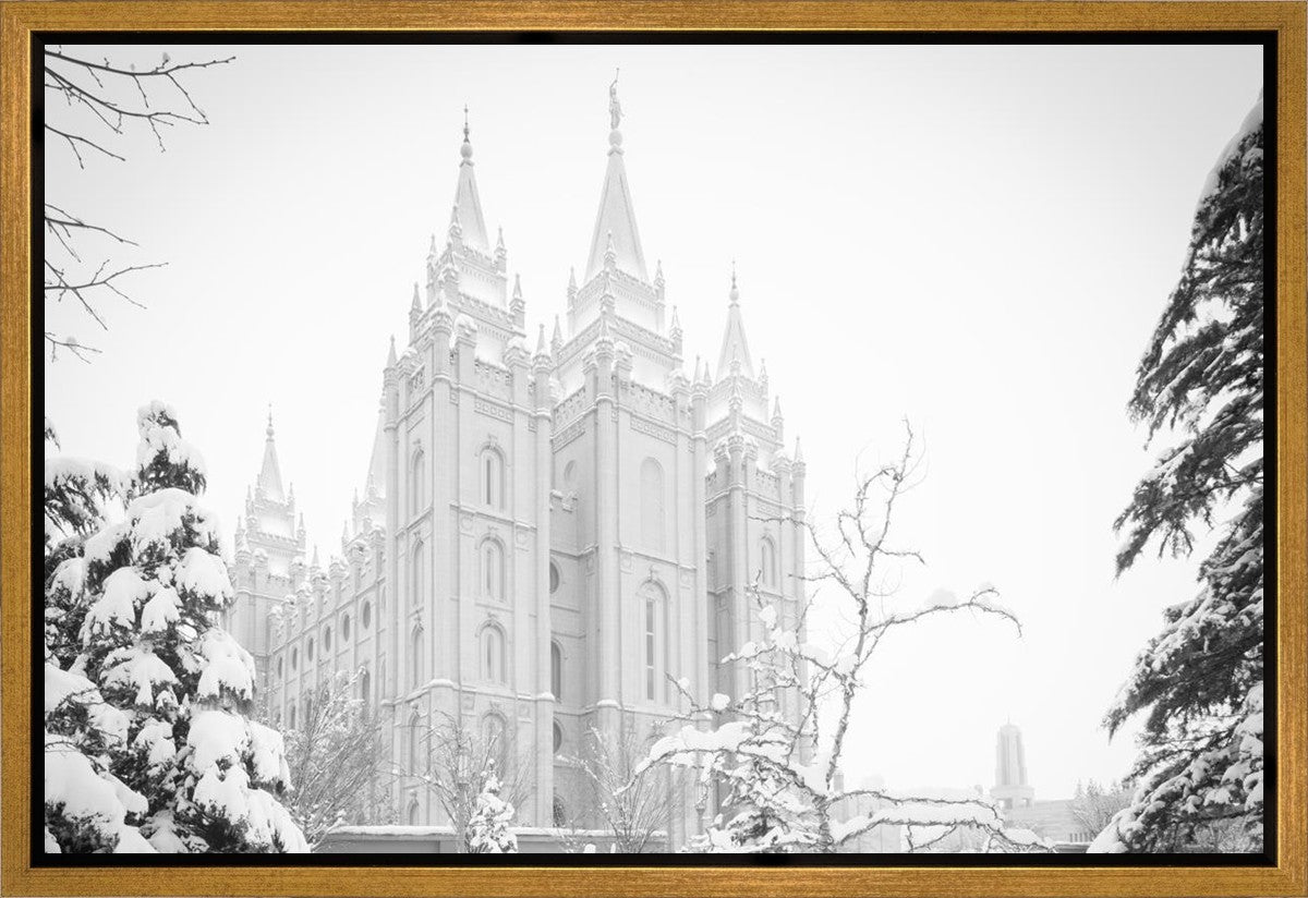 Salt Lake City High Key Snow Gallery Wrap