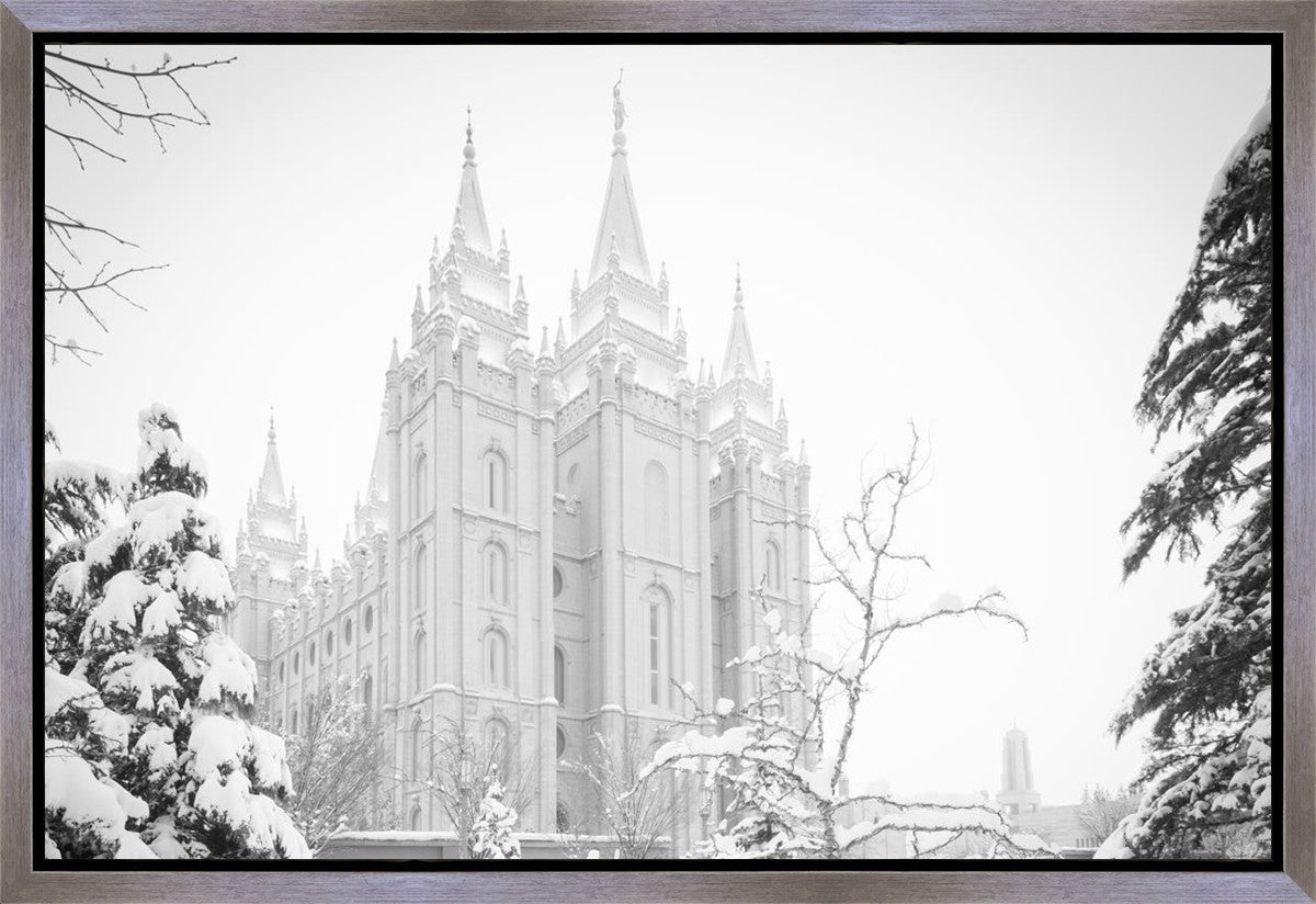 Salt Lake City High Key Snow Gallery Wrap