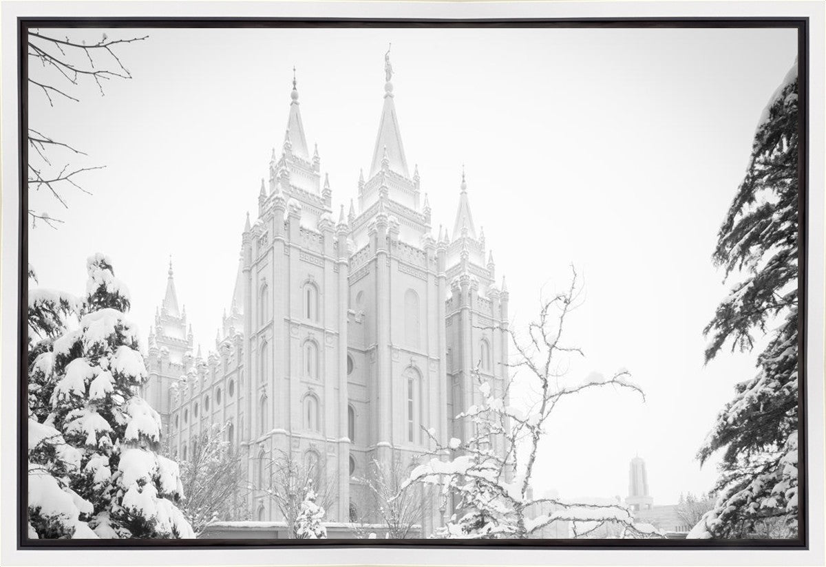 Salt Lake City High Key Snow Gallery Wrap