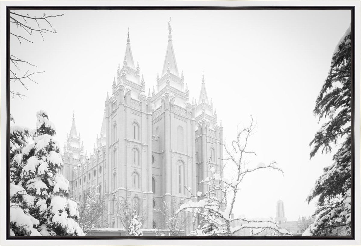 Salt Lake City High Key Snow Gallery Wrap