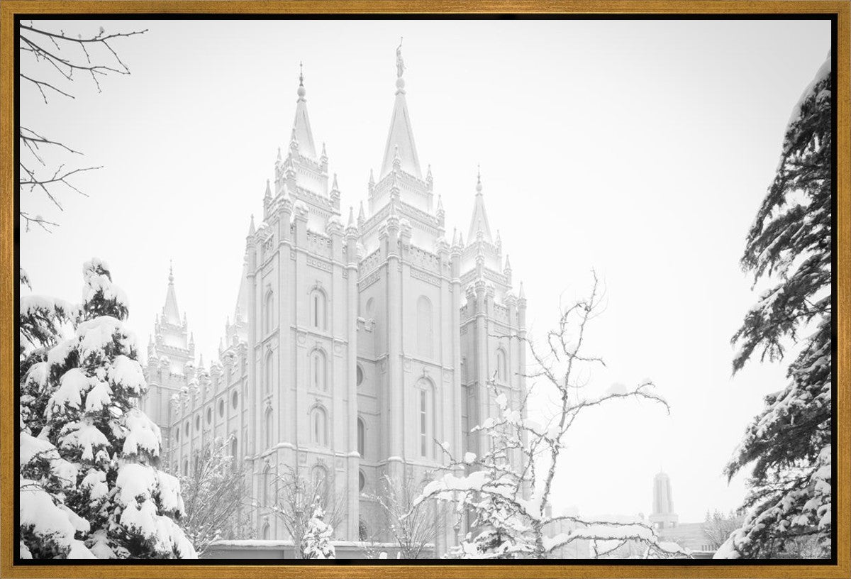 Salt Lake City High Key Snow Gallery Wrap