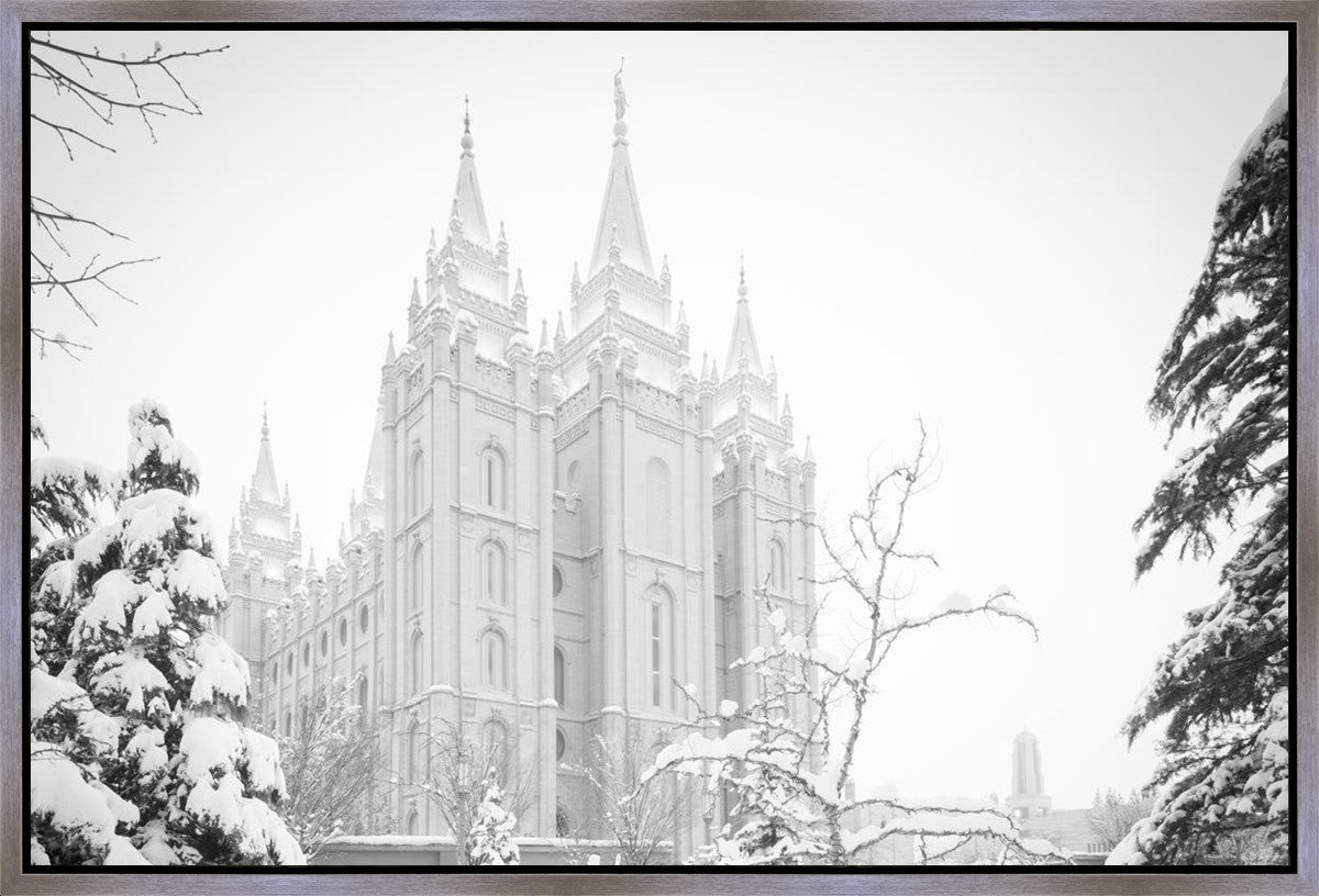 Salt Lake City High Key Snow Gallery Wrap