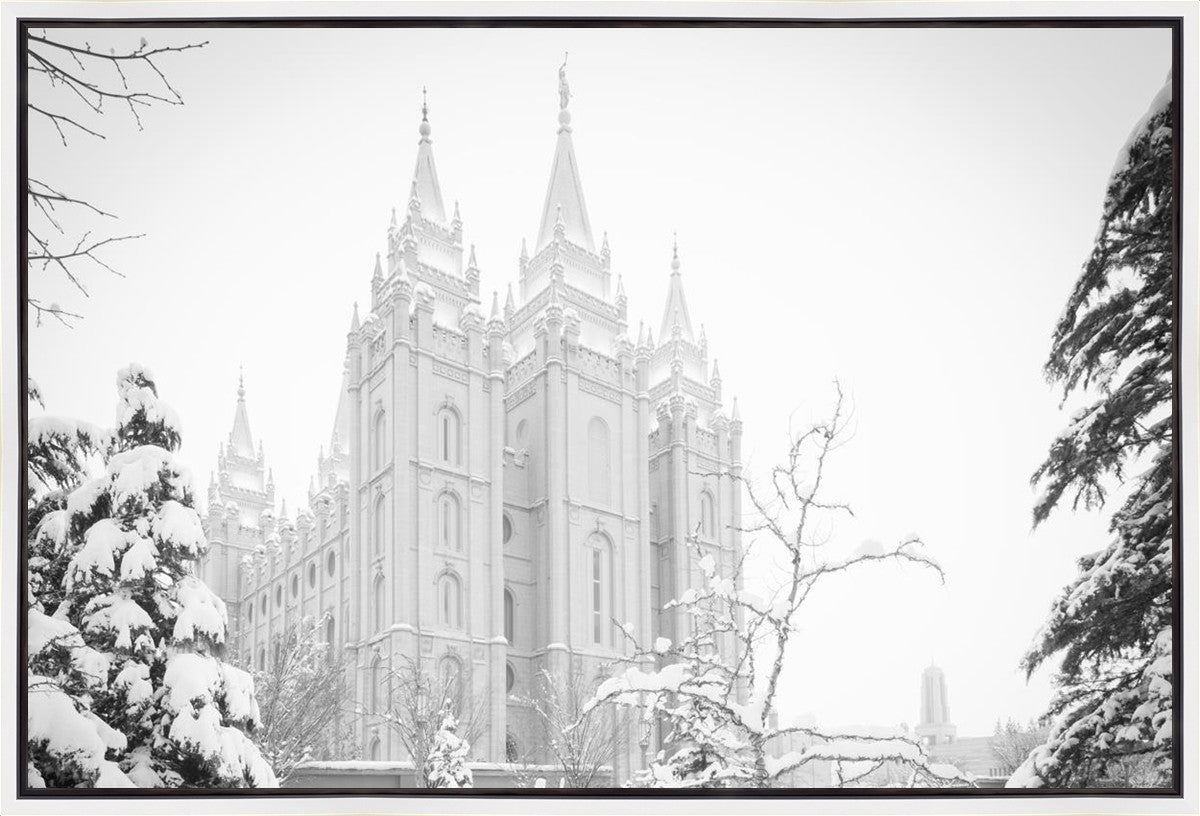 Salt Lake City High Key Snow Gallery Wrap