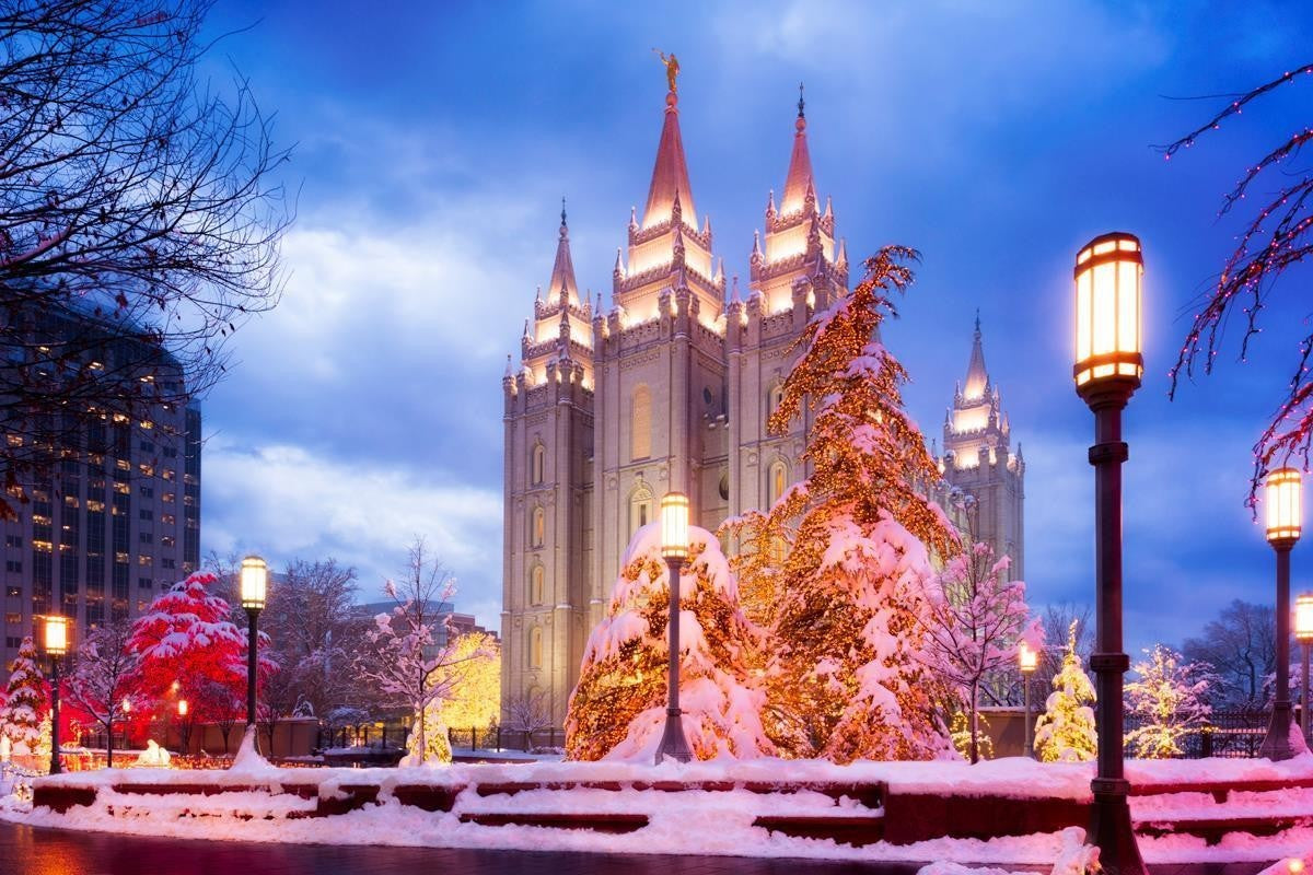 Salt Lake Christmas Temple Gallery Wrap