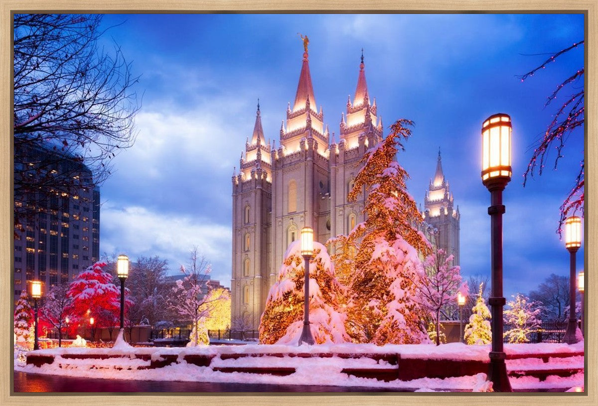 Salt Lake Christmas Temple Gallery Wrap