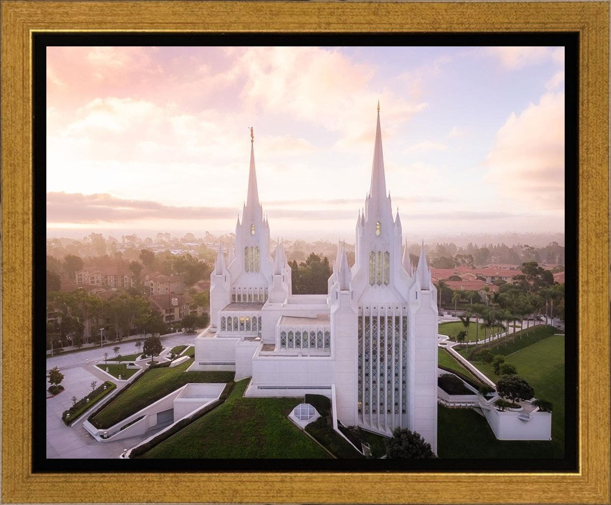 San Diego Morning Fog Aerial Gallery Wrap
