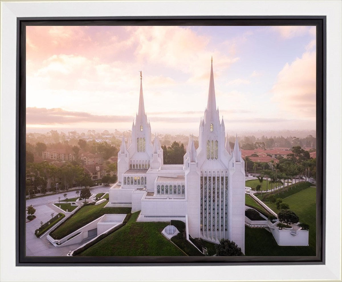 San Diego Morning Fog Aerial Gallery Wrap