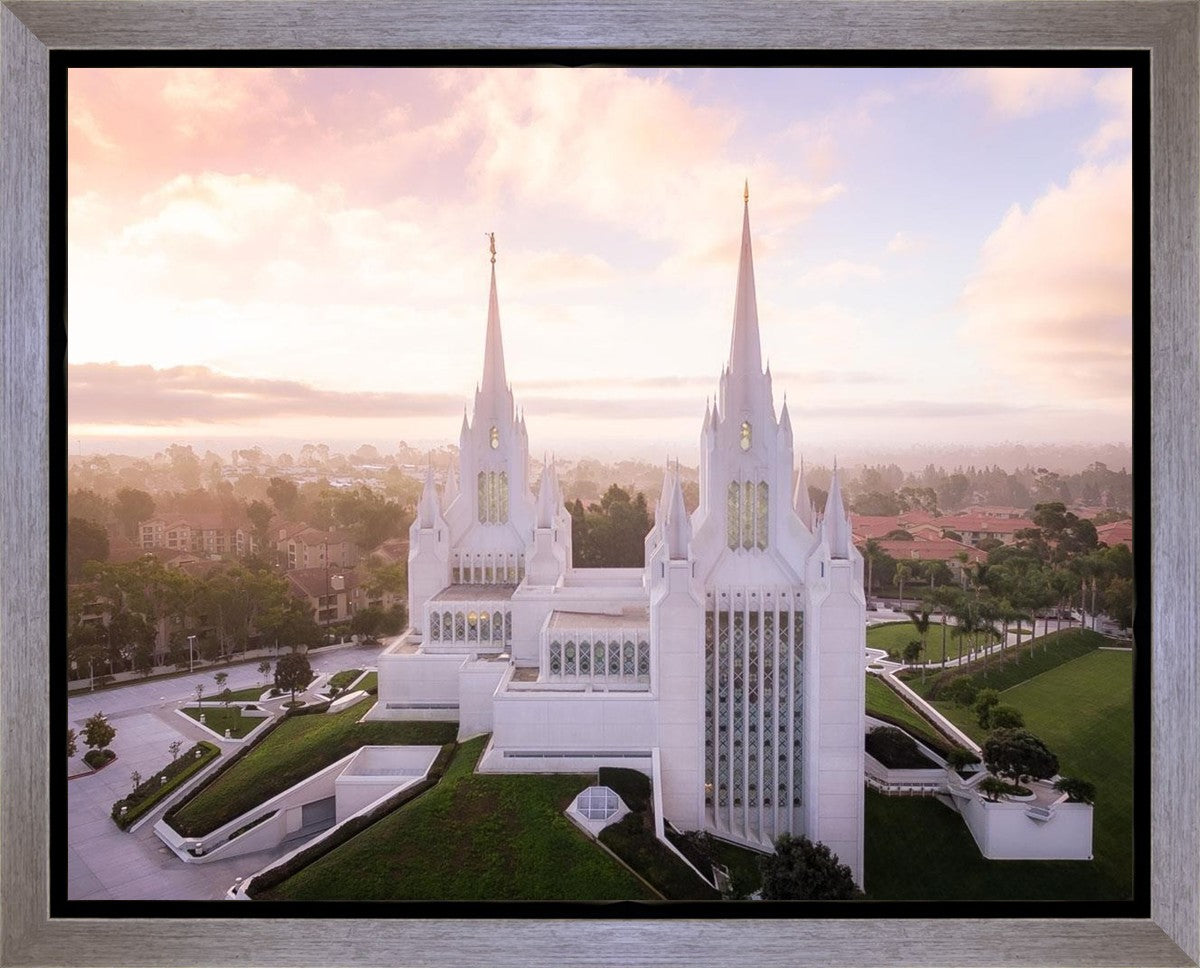 San Diego Morning Fog Aerial Gallery Wrap