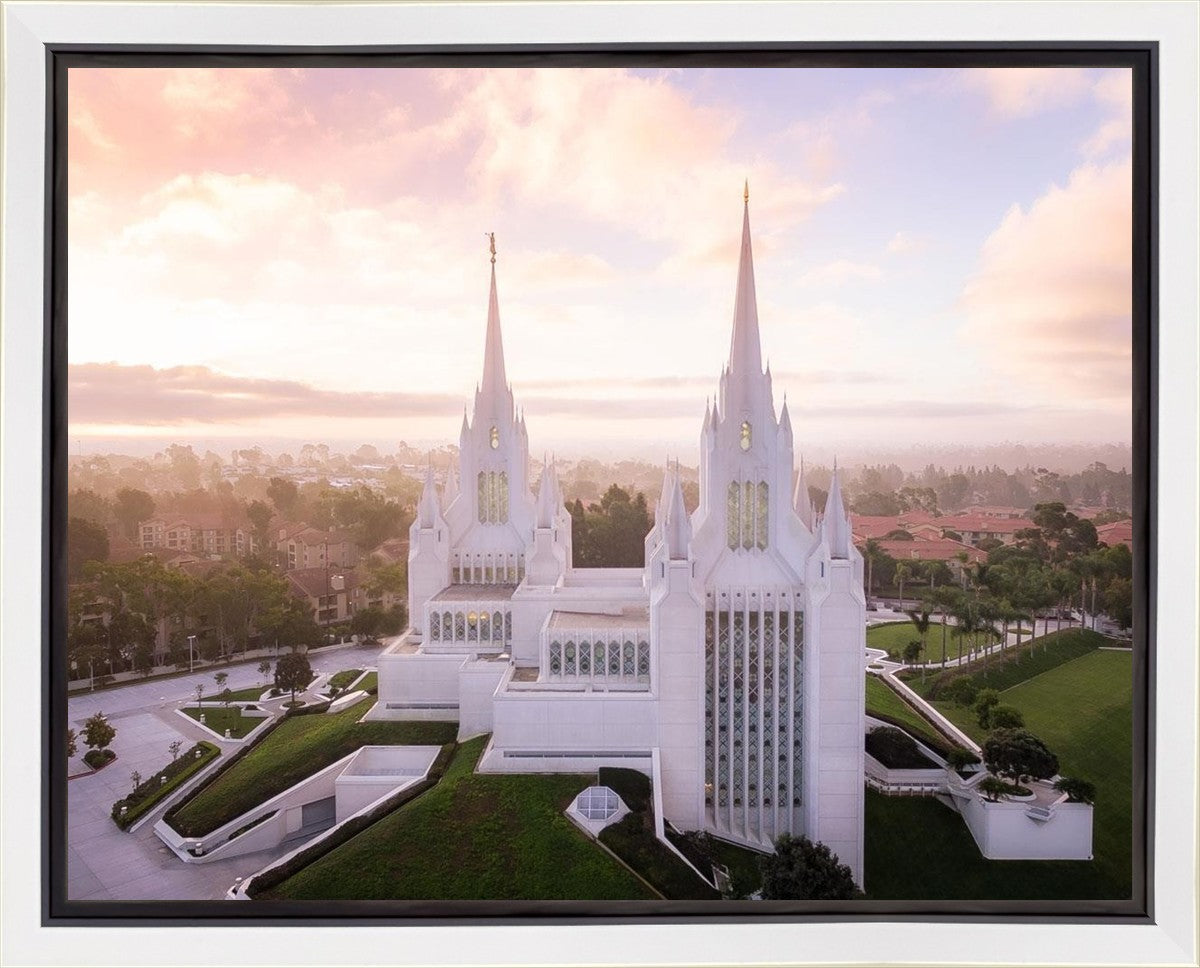San Diego Morning Fog Aerial Gallery Wrap