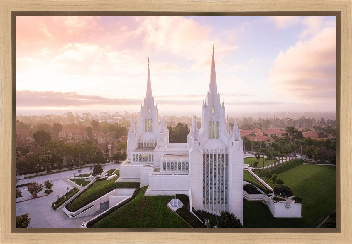 San Diego Morning Fog Aerial Gallery Wrap
