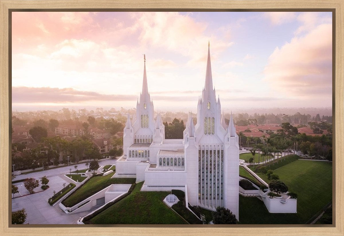 San Diego Morning Fog Aerial Gallery Wrap