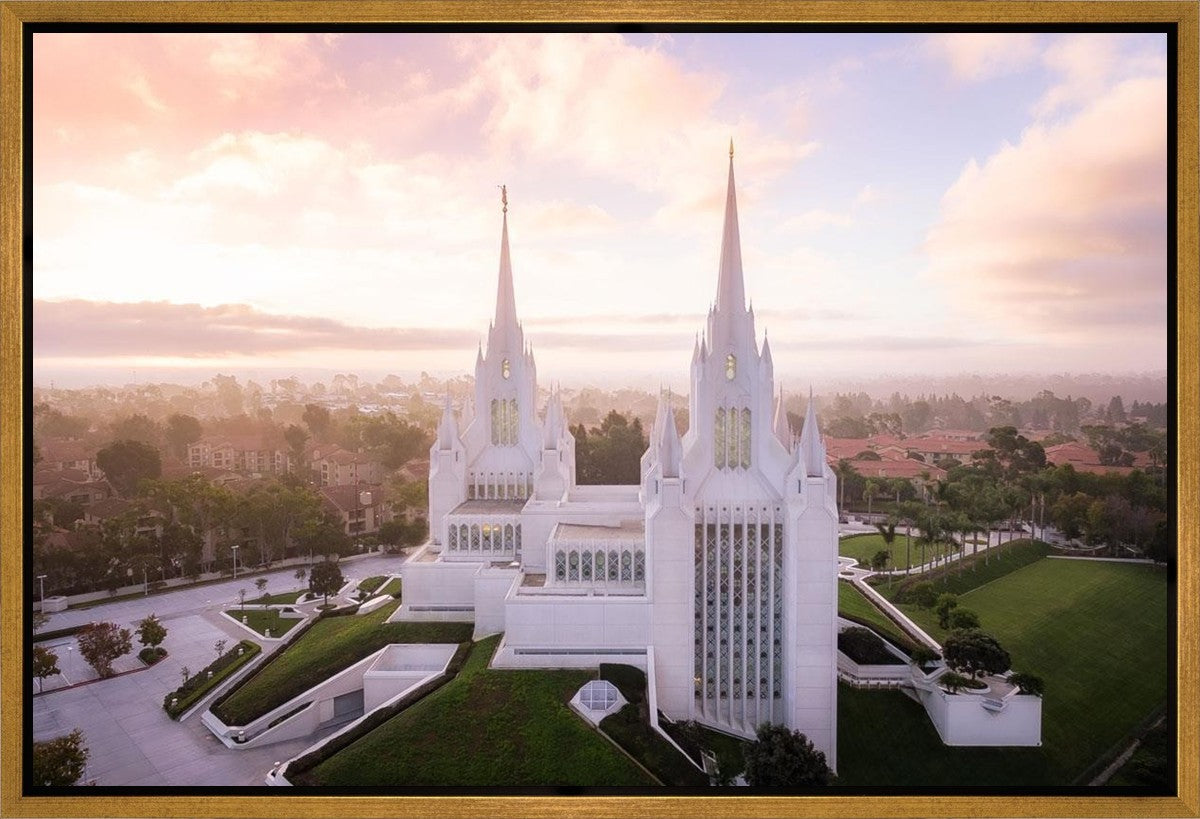 San Diego Morning Fog Aerial Gallery Wrap