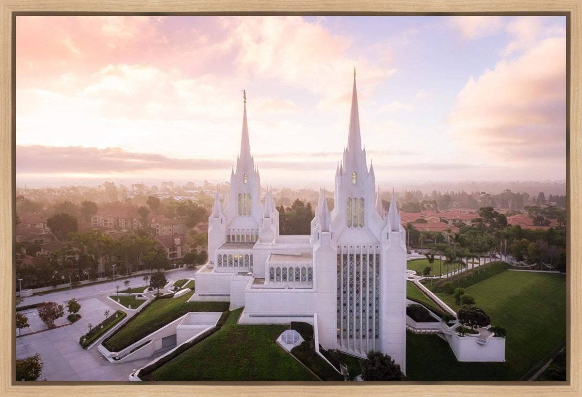 San Diego Morning Fog Aerial Gallery Wrap