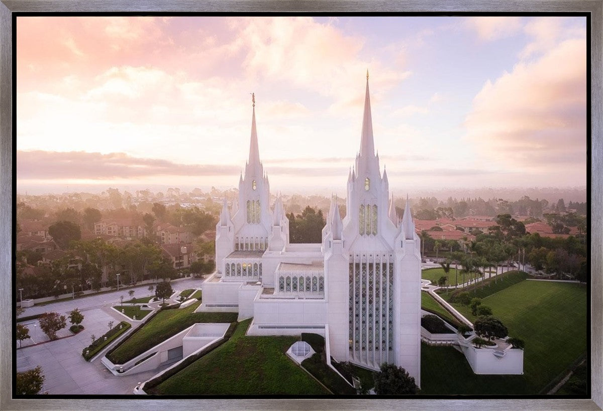 San Diego Morning Fog Aerial Gallery Wrap