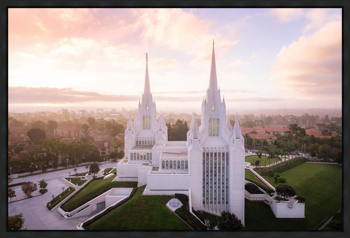 San Diego Morning Fog Aerial Gallery Wrap