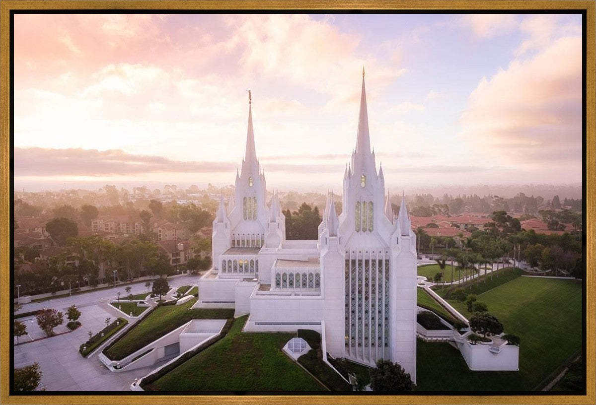 San Diego Morning Fog Aerial Gallery Wrap