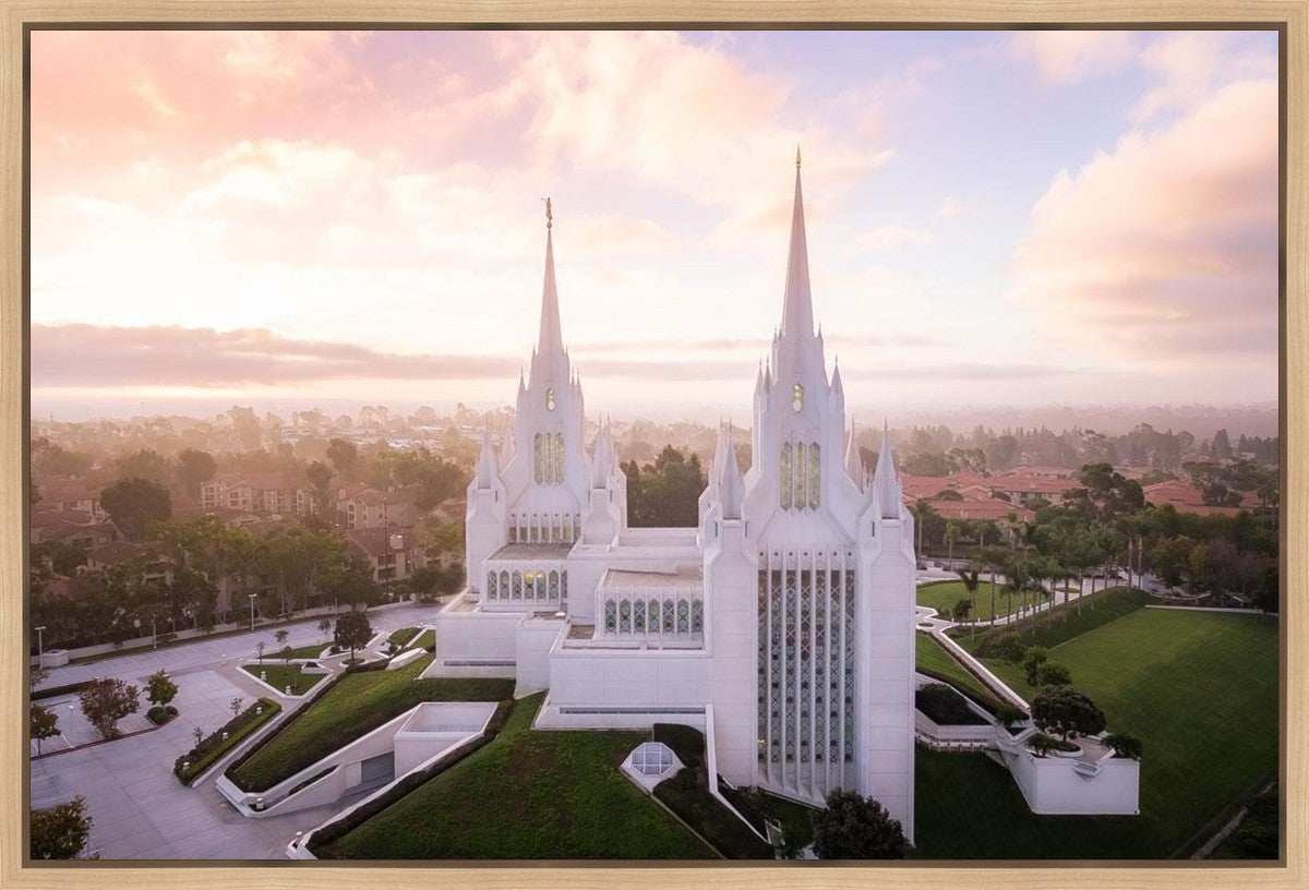 San Diego Morning Fog Aerial Gallery Wrap