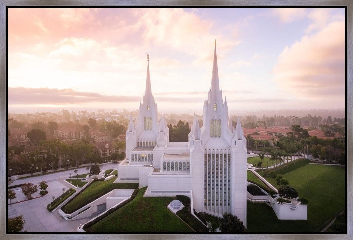 San Diego Morning Fog Aerial Gallery Wrap