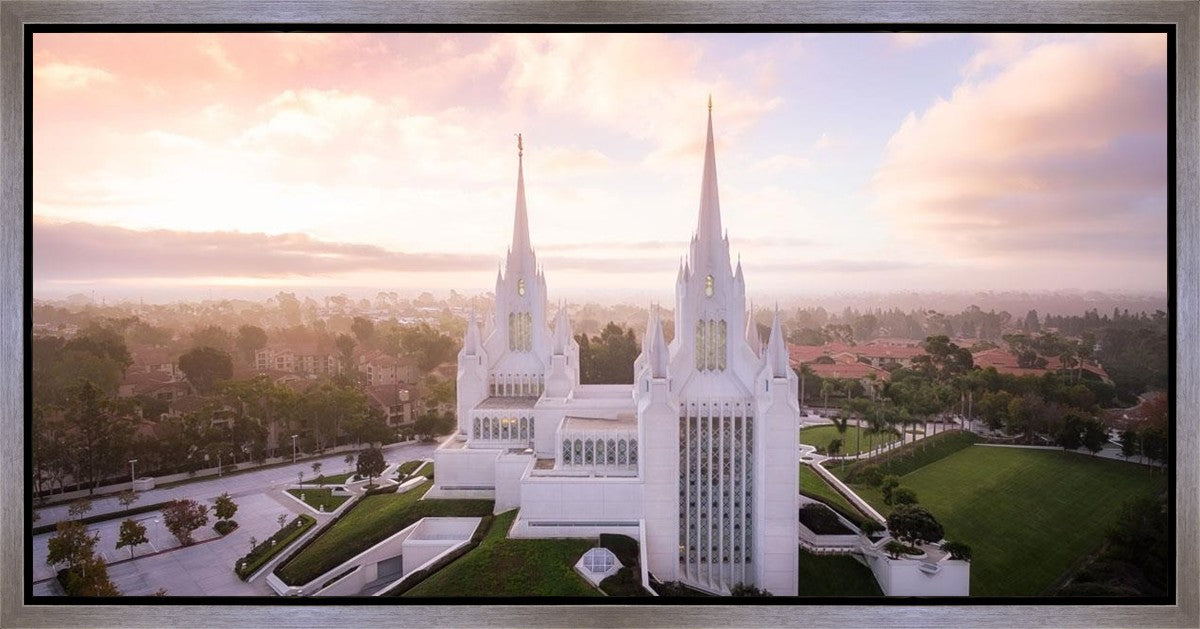 San Diego Morning Fog Aerial Gallery Wrap
