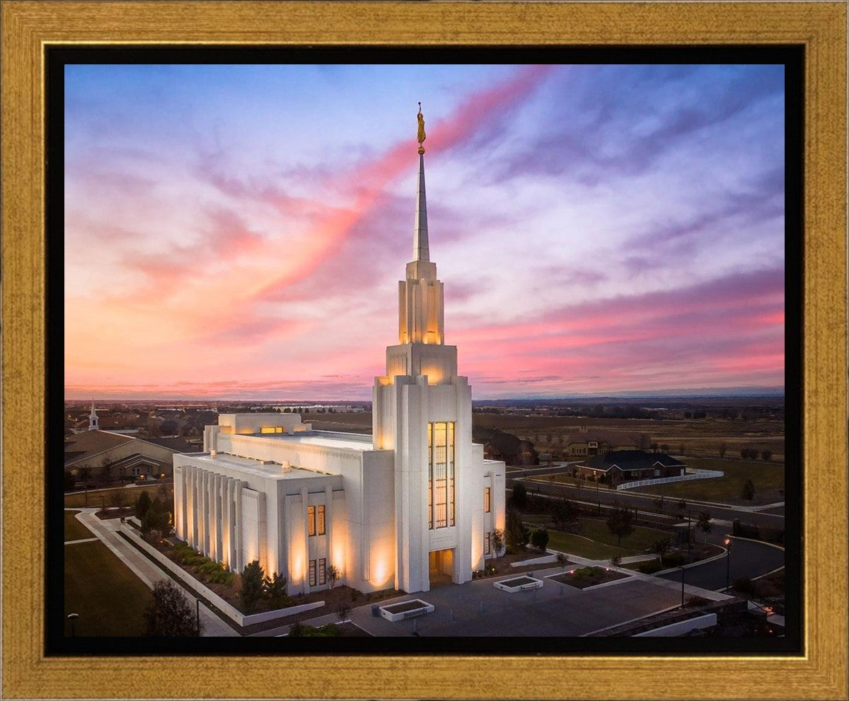 Twin Falls Sunset Aerial Gallery Wrap