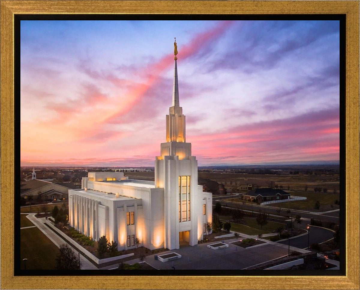 Twin Falls Sunset Aerial Gallery Wrap