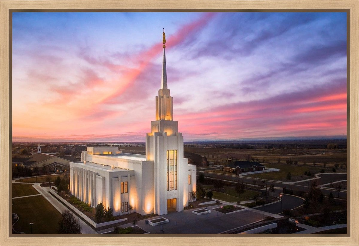 Twin Falls Sunset Aerial Gallery Wrap