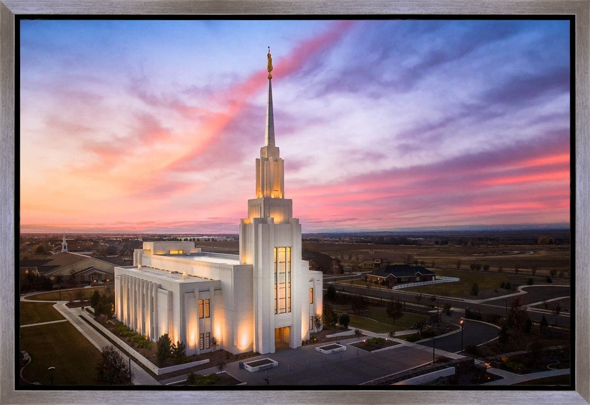 Twin Falls Sunset Aerial Gallery Wrap