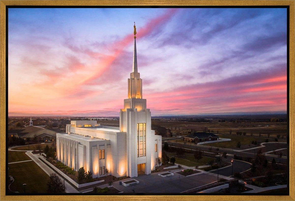 Twin Falls Sunset Aerial Gallery Wrap