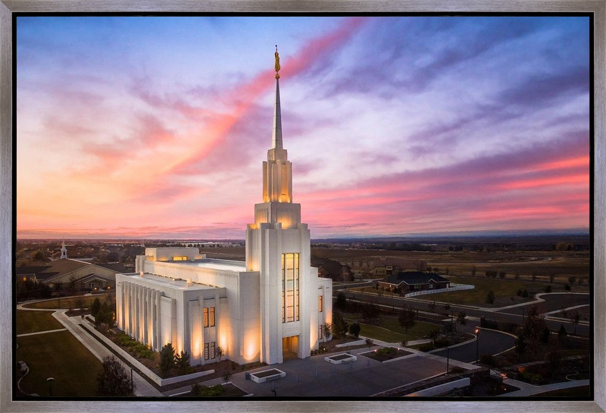Twin Falls Sunset Aerial Gallery Wrap